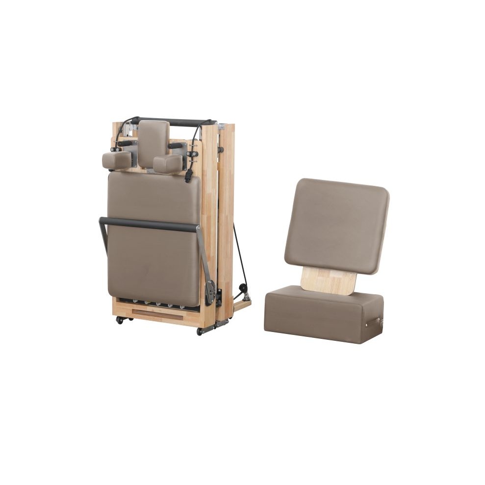 1504-1 Folding Oak Pilates Reformer (Light Mocha) - Image 1