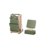 Folding Oak Pilates Reformer (Sage Green)
