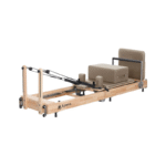 Korra Folding Oak Pilates Reformer - Light Mocha Leather