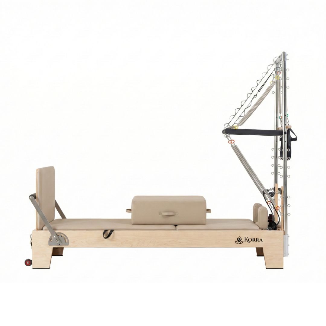 wer-Maple-Light-Mocha Korra Studio Pilates Maple Reformer with Tower - Image 1